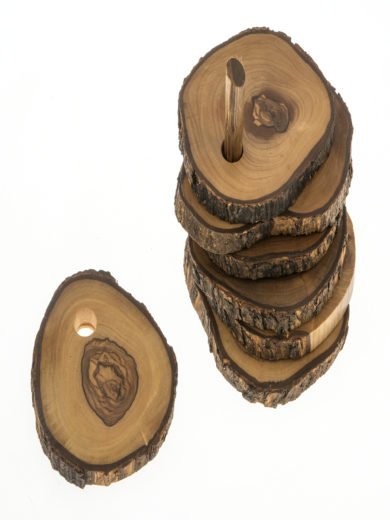 Cretan Knives Skalidakis Olive Wood Coaster Set (irregular shape)