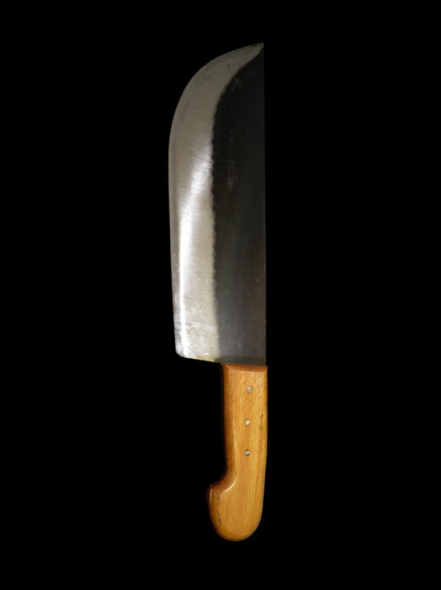 Black Steel Fish Cleaver with Wooden Handle 35 cm