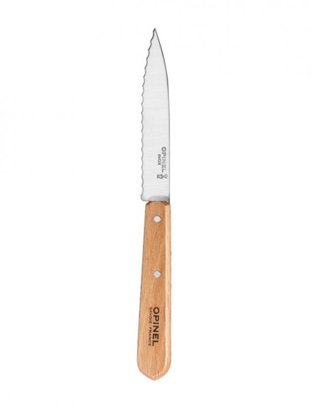 Opinel Les Essentiels Serrated Knife N°113 With Beech Handle