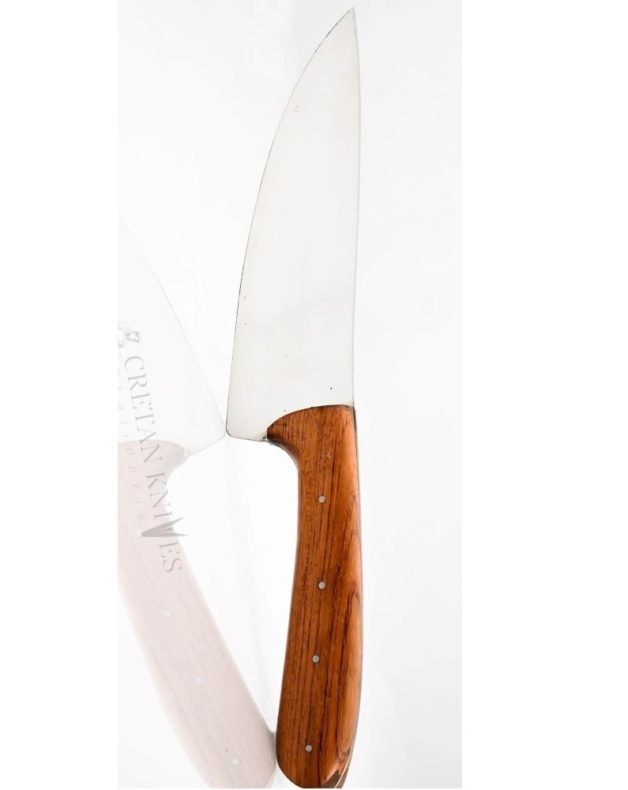 Handmade Chef Knife 18 cm, Stainless Steel Blade and Rosewood Handle. CretanKnives Skalidakis