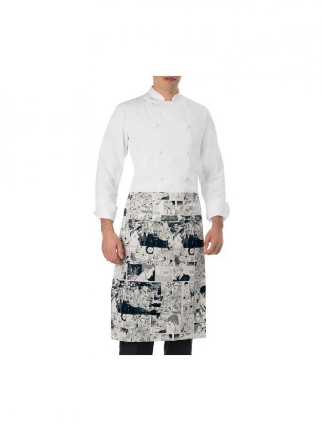 Giblor's Waist Apron Black White With Prints Comics