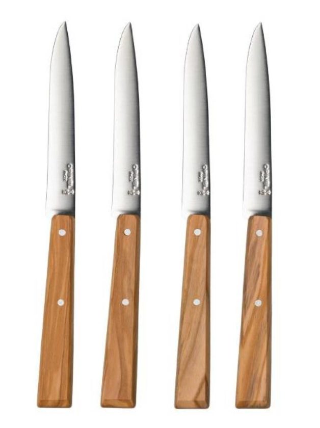 Opinel Bon Appetit Set Of 4 Table Knives With Olive Handles Ν°125